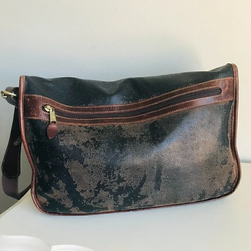 Vintage Distressed Orvis Messenger Book Laptop Crossbody Bag